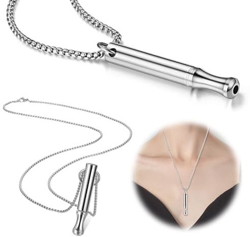 SPERMUOY Rauchentwöhnung Hilfsmitte,Rauchfrei Original Raucherentwöhnung halskette Airise Rauchfrei Kette,Achtsame Atmung Halskette für Herren Damen Meditation Entspannung-Silber