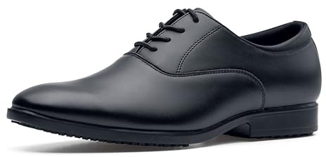 Shoes for Crews Ambassador II - Comfortable Work Shoes Made of Leather, Padded Insoles, Slip-Resistant Outsole, Classic Style for The Office, OB SR - for Men Black