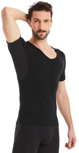 FINN Anti-Schweiß Shirt Herren mit V-Ausschnitt und integrierten Achselpads | Unterhemd gegen starkes Schwitzen mit garantiertem Schutz vor Schweißflecken und Schweißgeruch