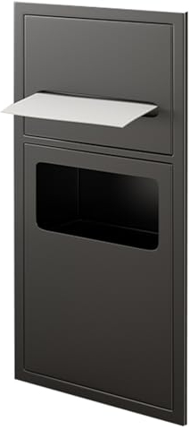HJLKDYM Couche Double Niche De Douche, Imperméable Étanches Etagère De Rangement, Encastré Poubelle Tiroir À Papier Niche, Noir Acier Inoxydable Niche De Salle De Bain(Taille:52x20cm)