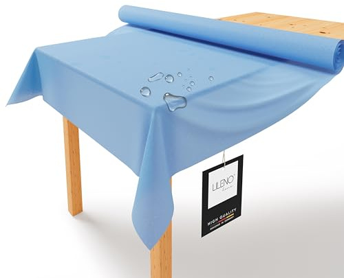 LILENO HOME Rollo de Mantel de Fieltro Azul Claro - 1,10 x 25 m - Lavable, Similar a la Tela, Desechable - Alternativa al Papel