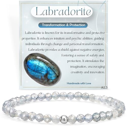 Farfume Winzig Perlenarmband Zierlich Edelstein Armband | 4mm Kristall Silber 925 Naturstein Schmuck Armbänder Damen,Chakra Spirituelle Armbänder Geschenke
