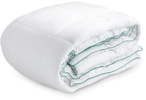 All Season Bamboo Cotton Duvet 10.5 TOG Warm Hypoallergenic Duvet Machine Washable Anti-Allergy Bedding Coverless Duvet Breathable Quilt Microfibre Fill [Double Duvet]