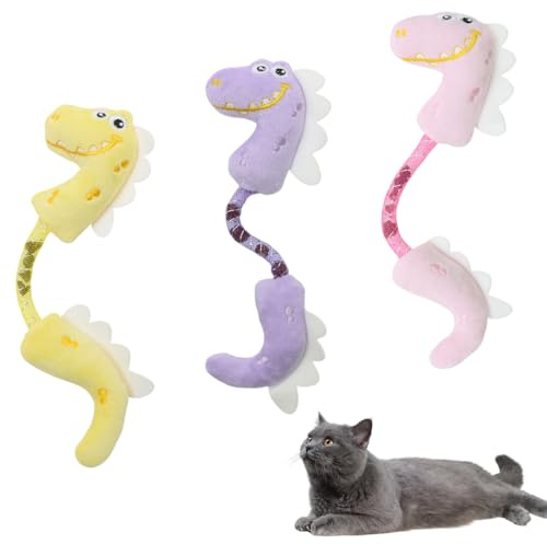 NJCXOLA 3 Pièces Jouet en Peluche Catnip, Jouet Herbe à Chat, Cataire pour Chat, Jouet Chat Interieur pour Protection Soins Dentaires, Favorise l'exercice du Chato