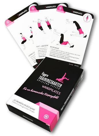 NEU: figgrs® Wandpilates - 57 Trainingskarten mit 50 Fitness Übungen für einen straffen und schönen Wohlfühl Körper