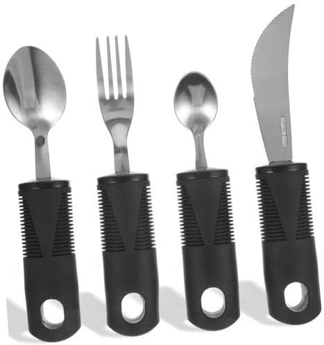 Healvian 1satz Einstellbares Besteckset Für Senioren Rutschfeste Utensilien Mit -griff Teiliges Für Einfache Handhabung Und Komfort Im Alltag Für Senioren Mit Eingeschränkter