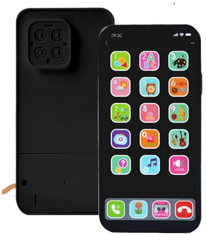 Toddler Phone Toy - Simulated Touch Screen Toy Phones with Lights and Sound - Interactive LED Fake Learning Phone Toy, Mobile Phone Play Phone for Boys Girls Kids 1-6 Years Old