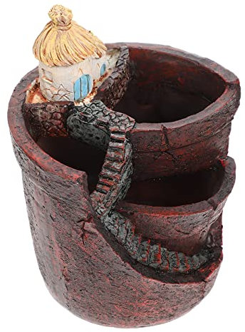 Sosoport 1stück Chic Resin Flowerpot Für Landscaping Dekoration Für Garten Zuhause Und Büro Stabiler Blumentopf Mit Drainageloch Für Sukkulenten Und Topfpflanzen