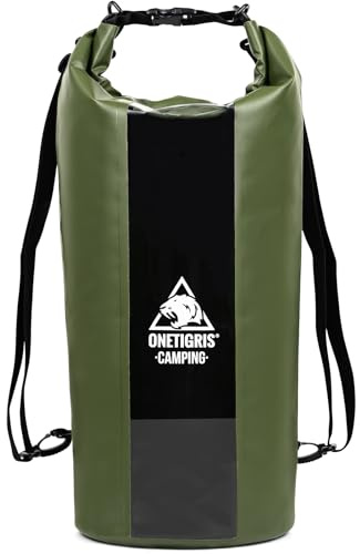 OneTigris Dry Bag wasserdichte Tasche, 30L wasserdichter Beutel Packsack Rollverschluss, wasserfester Rucksack verstellbarer Schultergurt, ultraleicht 560 g für Boot, Kajak, Schwimmen, Angeln, Camping
