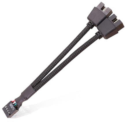AKSIQIOL 1PCS USB 2.0 9Pin Header Splitter Cable, Female to Dual 9-Pin Male Extension for Internal USB Hub & Motherboard