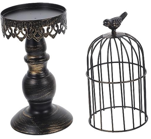 SOIMISS Hohle Hängende Vogelkäfig Kerzenständer Vintage Deko Vogelkäfig Antik Kerzenständer für Stabkerzen Retro Party Dekoration für Hochzeitsfeiern und Geburtstage