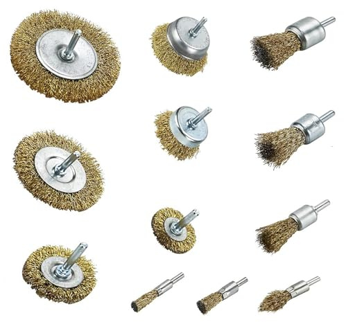 12-teiliges Drahtbürstenset für Elektrobohrmaschinen mit 6-mm-Schaft, rostfreie Stahlbürsten und Drahtbürstenbits zum effizienten Entrosten und Schleifen,Drahtbürsten Bohrmaschine Schleifzubehör