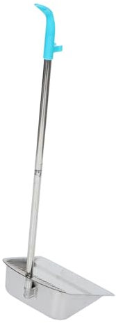 Alipis Stainless Steel Garbage Scoop Utility Shovel for Garden Cleaning Long Handle Dustpan for Indoor Outdoor Use Heavy Duty Steel Cleaning Tool