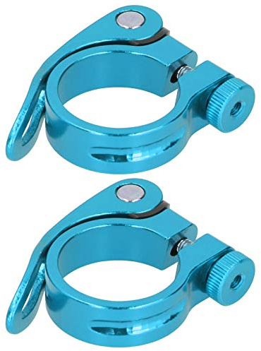 Fahrrad -Sattelklemme, Schnellfreisetzungs -Sitzrohrklemme Aluminiumlegierung 35 mm 2pcs für Mountain Bicycle Road Bike Leichtes langlebiges Einfach installieren (Blau)