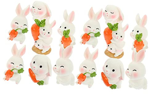 Toddmomy 12pièces Décorations Résine Forme De Lapin Résine pour Pots De Fleurs Et Jardins