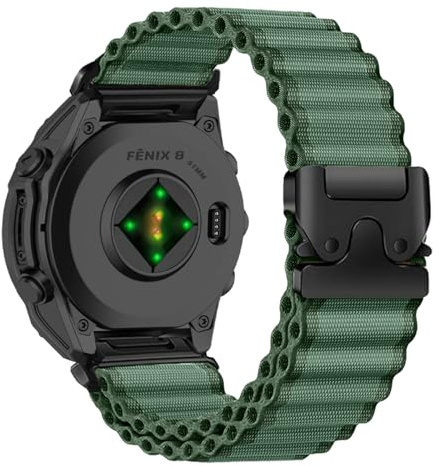 KiimLaa QuickFit nylonarmband kompatibelt med Garmin Fenix E/Fenix 8 47 mm/Fenix 7 Pro/Fenix 7/Fenix 6, sport justerbart klockarmband för Garmin Epix (Gen 2)/Tactix 8 47 mm, 26mm