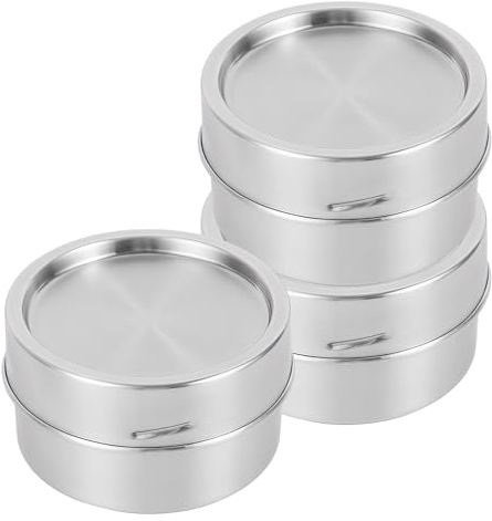 WIYETY 3 recipientes de acero inoxidable 304 para alimentos, 250 ml, redondos, a prueba de fugas, fiambreras con tapa, para aperitivos, frutas, sopas