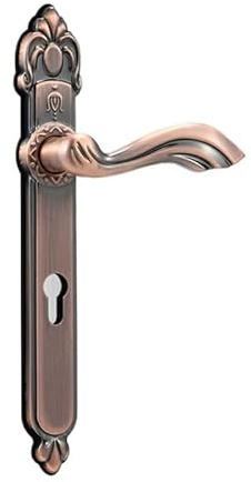 LXURY 1SET Narrow Antique Anti-Theft Entrance Garden Gate Lock Plate Stainless Steel Anti-Explosion Security Bronze Lock Handle(Bronze)