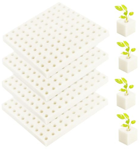 Fuhesgu Spugne Idroponiche, 400 Pezzi Spugna Idroponica Pianta Strumento da Giardinaggio per Piantare Spugne Quadrate per Piantine in Serra per Coltivare Piccoli germogli o piantine in Crescita