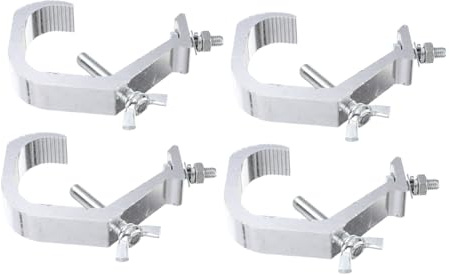 INOOMP 4pcs Aluminum Alloy Truss C Clamps for Stage Lights Dj Lighting with Anti-Slip Teeth Heavy Duty Load Bearing Hooks for Beam Moving Head Par Lights Theater Bar Disco