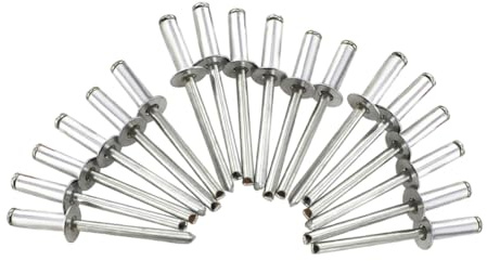 MAGICLULU 50 Stück Edelstahl Blindnieten Zugnieten mit Rundkopf Stabile DIY Nieten für Metallverbindung Rostfreie Stahl Rivets Installieren Geeignet für Modellbau und Reparaturen