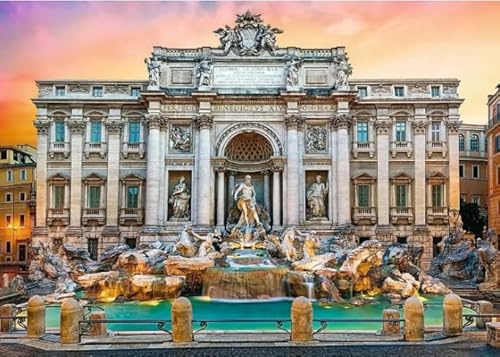 DMQBT Rompecabezas 1500 Piezas para Adultos - Difficult Rompecabezas 1500 Piezas para Desafío para Adultos - Fontana Di Trevi Landscape Fotos - Juegos para Reducir El Estrés Familiar - Jy503Zp