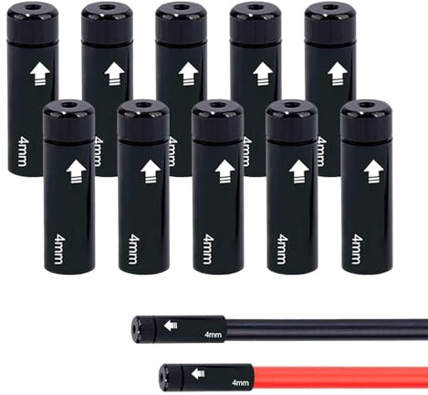 Fahrradzug Endkappen - 5mm Bremsseil Hülsen + 4mm Schaltzug Kappe | Verhindert Aufdröseln, Schützt Drahthülle Für Mountainbike Sowie Rennrad | Langlebig Zum Pendeln, Weite Reisen, Werkstatt, Garage, S