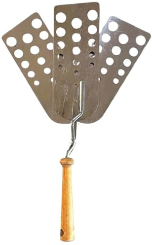 Espátula para parrilla, espátula para hamburguesas de acero inoxidable, 11.75 x 2.5 pulgadas, resistente al calor, con agarre ergonómico, raspador de metal profesional, utensilio de cocina para