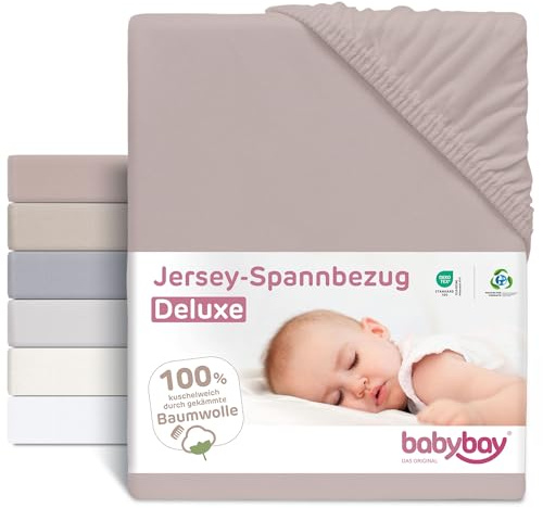 Drap-housse jersey babybay deluxe convient pour le modèle Original, nougat, 81 x 43 cm (1 pack)