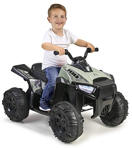 FEBER - Quad Boxer 12V, un posto, elettrico, con ruote larghe per maggiore stabilità e velocità massima 5 km/h, per bambine/i dai 3 anni, 800012541