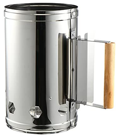 1pc Stainless Steel Point Carbon Bucket Coal Fire Starter Grilling Starter Can Charcoal Briquettes Starter BBQ Ignition Chimney Charcoal Stove Grill Charcoal BBQ Box Camping Wood