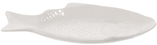 FRCOLOR Creative Ceramic Fish Shaped Plate 11 Inch Snack Serving Platter for Home Dining Restaurant Presentation and Entertaining