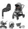 Maxi-Cosi Zelia S Trio Kinderwagen 3 in 1 Set, FamilyFix 3 ISOFIX Basisstation Bundle - Kinderwagen Travel System inkl. CabrioFix S i-Size Autositz, 0-4 Jahre, bis 22 kg, Grau + FamilyFix3, Black