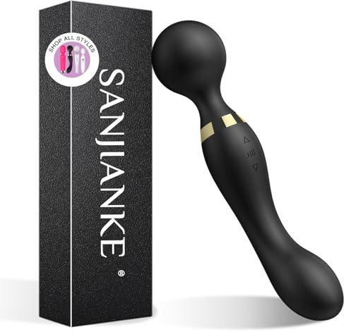 Vibrador, sexuales de para mujer Consolador Vibradores eróticos Clítoris anal y Estimulación del punto G Juguetes, 8 * 20 Vibración para mujeres para parejas (Negro, Doble extremo)