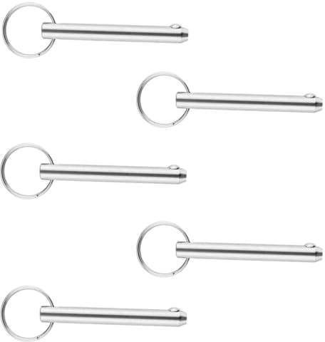Leliafleury 5 x Schnellspannstifte, 6 mm x 70 mm, Karbonstahl, Sicherungsstifte für Boot, Bimini, Marine-Hardware