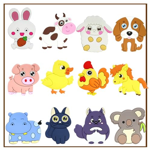 CHmiss 12 Stück Kinder Magnete Tiere,3D Cartoon Magnete Tiere,Kühlschrankmagnete Kinder,Tiere Kühlschrank Magnete Kinder,Für Kühlschrank,Tafel,Heimdekoration
