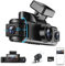 Adelagnes 4K Dashcam Auto Vorne Hinten mit GPS WiFi,Dash Cam Auto Kamera 3,18 IPS Bildschirm,Kostenlose 64 GB Karte,Nachtsicht,G Sensor,Loop-Aufnahme,170°Weitwinkel WDR