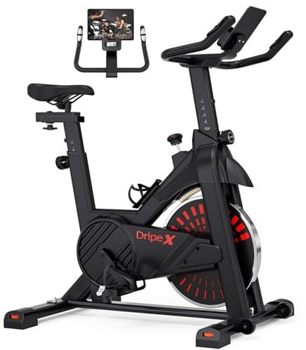 2025 New Dripex Exercise Bike for Home Use, Super Quiet Spin Bike Indoor Cycling Stationary Bike With LCD Momitor & Tablet Holder, Gym Bike for Home Training Cardio, 350lb Capacity