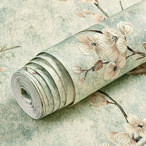 LWLFC Vliestapete Retro Blau Tapete Wohnzimmer Vliestapeten Tv Sofa Hintergrund Tapete Flur Muster Wall Paper Büro Tapeten Schlafzimmer 3D Moderne Mode