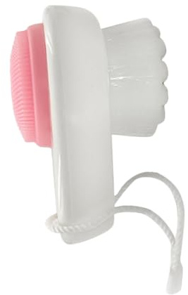 Healvian Spazzola per Pulizia Viso e Manico Ergonomico in Silicone Doppia Faccia Setole Morbide per Pulizia Profonda e Routine Quotidiana della Pelle