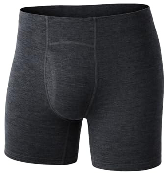 Merino Protect Merino underkläder män luktavvisande fukttransporterande kalsonger, Svart melerad, XL