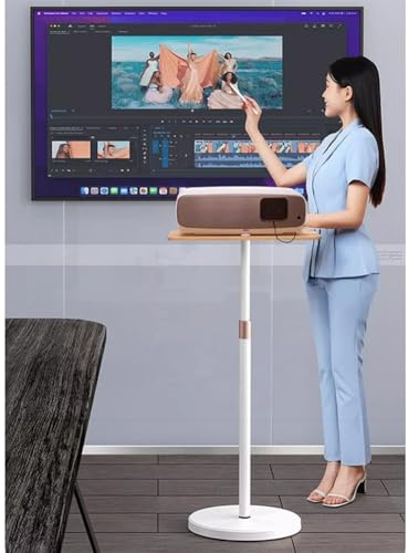 exproyzk Soporte de pie para proyector - Altura Ajustable - Compatible con proyectores, cámaras, cámaras Web para el hogar y la Oficina(Blanco)