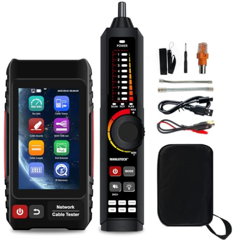 Digital Tone Generator with Probe, WANLUTECH Cable Tester Support Optical Power Meter Visual Fault Locator PoE Checker Network Test Cable Continuity Testing (LT-600S)