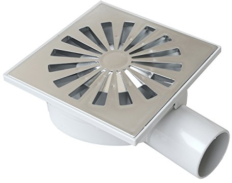 First Plast CHABS15M Chiusino Sifonato in ABS, Argento (Cromato), 150x150 mm