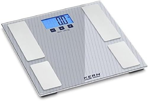 KERN Körperanalysenwaage MFB (Wägebereich max. 182 kg, Ablesbarkeit 0,1 kg, flache Bauweise, Speicher für bis zu 10 Personen, großes Display, Personenwaage) MFB 150K100S05