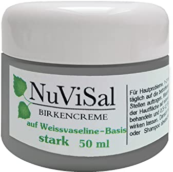 NuViSal Birkensalbe mit Birkenteer stark 1 er Pack (1 x 50 ml) Teersalbe bei Ekzeme, Hautausschlag und Schuppenflechte – Psoriasis Creme Naturprodukt Finnland