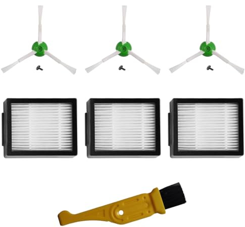 MIRTUX Kit de Recambios para Roomba Serie E, i, y J - Repuestos para Roomba E5, E6, i1, i3, i3+, i7, e5154, e5158, j7 - Accesorios de Alta Eficiencia - Filtros, Cepillos Laterales
