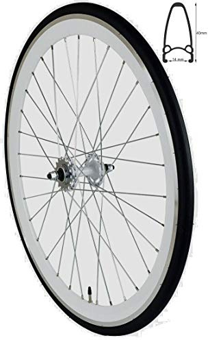 Redondo 28 Zoll Hinterrad Singlespeed Fixie Laufrad Felge Weiß Schwarz + Reifen