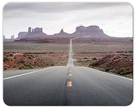Addies Mousepad 'Route 66' schönes Mauspad Motiv in feiner Cellophan Geschenk-Verpackung mit Kautschuk Untermaterial, 24x19cm - MP13