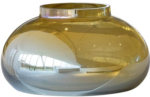 LEONARDO HOME POESIA Vase, 1 Stück, handgefertigte Deko-Vase, bauchige Blumen-Vase, elegante Glasvase in gold, 14cm hoch, 018650